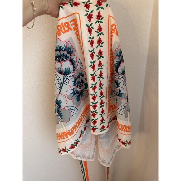 Commense Skirt Womens Small Multicolor Floral Satin Wrap Tie Mini Scarf Print - Picture 16 of 16